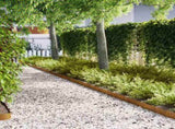 Lawn Edging 10 pcs Rusty 100 x 0.05 x 15 cm Weathering Steel 865942