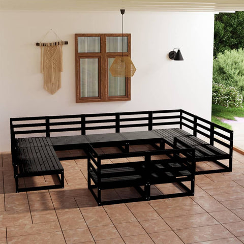 11 Piece Garden Lounge Set Solid Pinewood 3076213