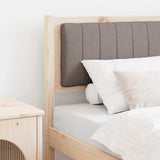 Upholstered Headboard Brown 80 cm Solid Pine Wood 879092