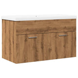 2 Piece Bathroom Furniture Set Artisan Oak Engineered Wood 3328584