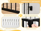 Pet Safety Gate, 3 Panels Playpen Fireplace, Foldable Metal Fence, Stair Barrier, Room Divider, Fire T3398P376450