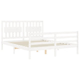 Bed Frame without Mattress White King Size Solid Wood 3194317