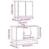 2 Piece Bathroom Furniture Set Brown Oak Engineered Wood 3300894