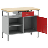Work Bench with Drawer with Shelf Red and Grey 100 x 55 x 85 cm 4103459