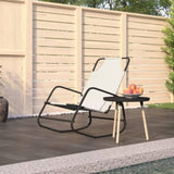 Rocking Sun Lounger Cream Steel and Textilene 318126