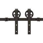 Sliding Door Hardware Kit 400 cm Steel Black 3295798