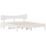 Bed Frame without Mattress White 200x200 cm Solid Wood Pine 3328221