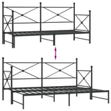 Daybed with Trundle without Mattress Black 90x190 cm Steel 4104674