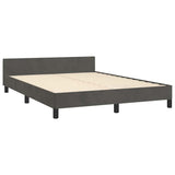 Bed Frame without Mattress Dark Grey 135x190cm Double Velvet 349906