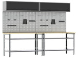 Work Bench Set 8 pcs Black and Grey Powder-Coated Steel 3321504
