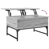 Coffee Table Grey Sonoma 70x50x40 cm Engineered Wood and Metal 845374