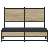 Metal Bed Frame without Mattress Sonoma Oak 120x200 cm 4007884