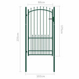 Fence Gate with Spikes EMMEN 104 x 134.5 cm Lockable 146396