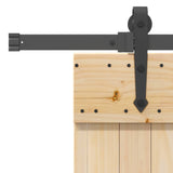 Sliding Door NARVIK Natural and Black 70 x 210 cm 3445389