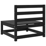 Garden Middle Sofas 2 pcs Black Solid Wood Pine 805684