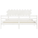Bed Frame without Mattress White Super King Size Solid Wood 3195302