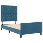 ZNTS Bed Frame Dark Blue 90x190 cm Velvet 3344847