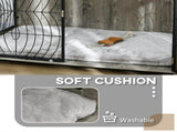 Dog Crate Furniture End Table w/ Plush Washable Cushion, Lockable Door, for Extra Large Dogs T3398P349634