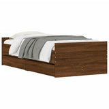 Bed Frame without Mattress Brown Oak 75x190 cm Small Single Small Single 3207391