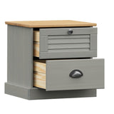 ZNTS Bedside Cabinet VIGO Grey 42x35x42 cm Solid Wood Pine 353159