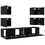 TV Cabinet 6 pcs Black 160 x 30 x 30 cm Engineered wood 3393418