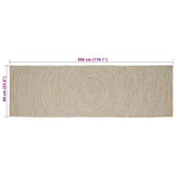 Area Rugs Natural and White 60 x 300 cm Jute 42010595