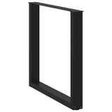 Dining Table Legs U-Shaped 2 pcs Black 90x cm Steel 4013192