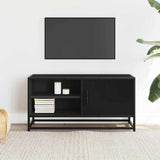 TV Cabinet Black 80x34.5x40 cm Engineered Wood and Metal 848819