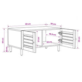 Coffee Table Natural 80 x 50 x 40 cm Solid Mango Wood 4018849