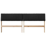 Upholstered Headboard Black 180 cm Solid Pine Wood 879216