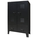ZNTS Wardrobe Metal Industrial Style 67x35x107 cm Black 245960
