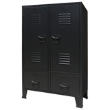ZNTS Wardrobe Metal Industrial Style 67x35x107 cm Black 245960