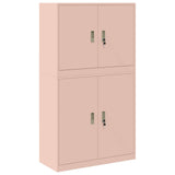 Storage Cabinet 2 pcs Pink 90 x 40 x 160 cm Steel Lockable 3438712
