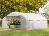 Walk-In Polytunnel Greenhouse Warm House Garden Tunnel Shelter Plant Shed with Door and Windows, T3398P318739
