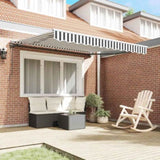 Retractable Awning Anthracite and White 300 x 250 cm 3329960