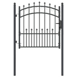Fence Gate with Spikes Grey 100 x 100 cm Powder-coated steel 42009002
