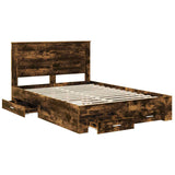 Bed Frame with Drawer with Headboard Manual Engineered Wood 3410308