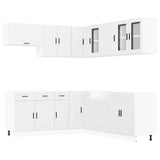 ZNTS 11 Piece Kitchen Cabinet Set Porto White Engineered Wood 3314931