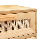 Bedside Cabinet Brown Engineered wood, Solid pinewood, Natural rattan 345610
