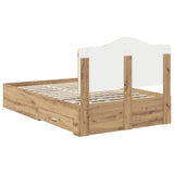 Bed Frame with Drawer Artisan Oak 120 x 200 cm Engineered Wood 3413629