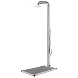 Garden Shower with Grey Base 230 cm Stainless Steel 3070794
