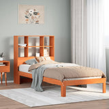 Bookcase Bed without Mattress Wax Brown 90x200cm Solid Wood Pine 3322577