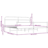 Metal Bed Frame without Mattress Brown Oak 180x200 cm Super King 3318710