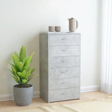 Sideboard with 6 Drawers Concrete Grey 50x34x96 cm Engineered Wood 800670