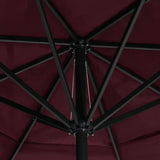 Garden Parasol with Aluminium Pole 600 cm Bordeaux Red 47374