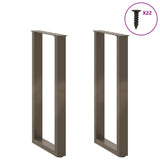 Console Table Legs U-Shaped 2 pcs Natural Steel 38x cm Steel 4013175