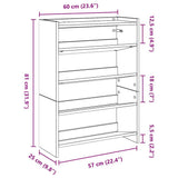 Shoe Rack Sonoma Oak 60x25x81 cm Engineered Wood 859880