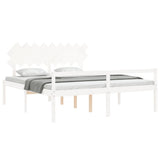 Senior Bed without Mattress White Super King Size Solid Wood 3195562