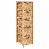 Storage Unit Brown Water hyacinth, Metal Compact Storage Unit 245492