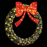 Wreath with 150 LEDs Warm white 121 x 121 x 10 cm Rattan 42019141